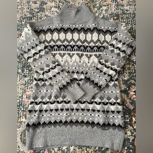Abercrombie grey fair isle turtleneck sweater